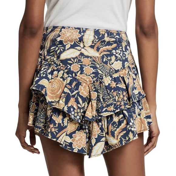NEW MOTHER FLORAL PRINT RUFFLE MINI SKIRT - Picture 6 of 10